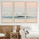 Pastel Ocean Wall Art Canvas Print – Framed Soft Sunset Calm