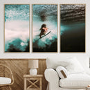 Vibrant Aquatic Motion Wall Art Canvas Print – Framed