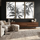 Black and White Palm Wall Art Canvas Print – Framed