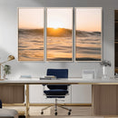 Calm Water Wall Art – Framed Sunset Waves Canvas Artwork, by MyGreatCanvas | Canvas Wall Art Prints | Photo Prints & Wall Decor