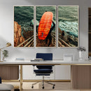 Surfer Stairway Wall Art – Framed Ocean Surf Canvas Artwork, by MyGreatCanvas | Canvas Wall Art Prints | Photo Prints & Wall Decor