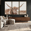 Longhorn Cow Wall Art Canvas Print – Framed Texas Ranch