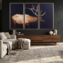 Rustic Elk Wall Art Canvas Print – Framed Moody Wildlife Art by MyGreatCanvas | Canvas Wall Art Prints | Photo Prints & Wall Decor