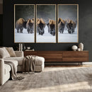 Bison Herd Wall Art Canvas Print, Framed Rustic Wildlife by MyGreatCanvas | Canvas Wall Art Prints | Photo Prints & Wall Decor