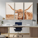 Longhorn Bull Wall Art Canvas Print – Framed Western Cow