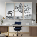 Joshua Trees Wall Art Canvas Print – Framed Black White