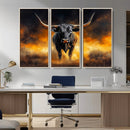 Longhorn Canvas Wall Art Canvas Print – Framed Bold Bull