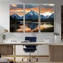 Mountain Sunset Wall Art Canvas Print – Framed Alpine
