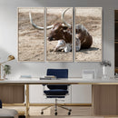Texas Longhorn Wall Art Canvas Print – Framed Country Living