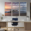 Golden Hour Wall Art Canvas Print – Framed Tranquil Waves