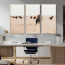 Bison Herd Wall Art Canvas Print – Framed Western Prairie
