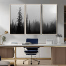 Misty Pines Wall Art Canvas Print – Framed Woodland
