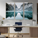 Mountain Lake Wall Art Canvas Print – Framed Toblacher See
