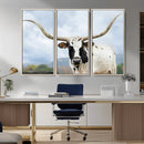 Texas Longhorn Wall Art Canvas Print – Framed Western Rustic
