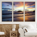 Beach Sunset Wall Art Canvas Print – Tropical Ocean Waves