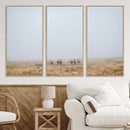 Foggy Plains Wall Art Canvas Print – Framed Horseback Riders