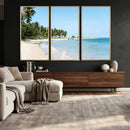 Palm Tree Coast Wall Art Canvas Print – Framed Island Getaway with Crystal Blue Water Scenic Artwork for Home, Office by MyGreatCanvas | Canvas Wall Art Prints | Photo Prints & Wall Decor