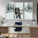 Moose Snow Wall Art Canvas Print – Framed Winter Wildlife