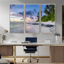 Tropical Beach Wall Art Canvas Print – Framed Sunset Glow