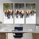 Bison Herd Scene Wall Art Canvas Print – Framed Western by MyGreatCanvas | Canvas Wall Art Prints | Photo Prints & Wall Decor