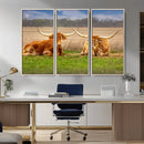 Texas Longhorn Pair Wall Art Canvas Print – Peaceful Rustic by MyGreatCanvas | Canvas Wall Art Prints | Photo Prints & Wall Decor
