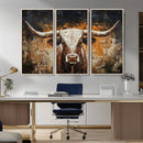 Abstract Longhorn Bull Wall Art Canvas Print – Vintage by MyGreatCanvas | Canvas Wall Art Prints | Photo Prints & Wall Decor