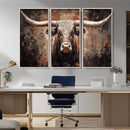 Rustic Longhorn Bull Wall Art Canvas Print – Vintage Western by MyGreatCanvas | Canvas Wall Art Prints | Photo Prints & Wall Decor