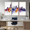 Atlanta Skyline Wall Art Canvas Print – Framed Colorful