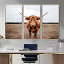 Longhorn Bull Wall Art Canvas Print – Framed Rustic by MyGreatCanvas | Canvas Wall Art Prints | Photo Prints & Wall Decor
