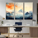 Warm Clouds Abstract Mountain Wall Art Canvas Print
