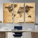 Push Pin World Map Canvas Print – Travel Tracker Wall Art
