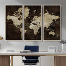 World Map Wall Art Canvas Print – Framed Travel Map Wall Art