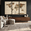 Vintage World Map Wall Art Canvas Print for Living Room, by MyGreatCanvas | Canvas Wall Art Prints | Photo Prints & Wall Decor