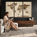 World Map Canvas Print – Framed Detailed Map of the World