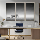 Elephand and Zebra Wall Art Canvas Print, Modern Artwork
