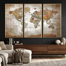 Vibrant Watercolor World Map Canvas Wall Art – Framed Travel by MyGreatCanvas | Canvas Wall Art Prints | Photo Prints & Wall Decor