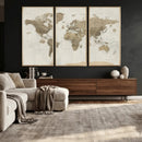 Detailed World Map Wall Art Canvas Print by MyGreatCanvas | Canvas Wall Art Prints | Photo Prints & Wall Decor