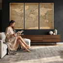 World Map Canvas Print – Framed Travel Map Wall Art for