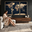World Map Canvas Print – Detailed Map of the World Wall Art