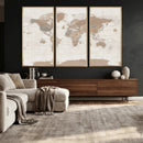 Framed Large World Map Canvas Print for Office Decor by MyGreatCanvas | Canvas Wall Art Prints | Photo Prints & Wall Decor