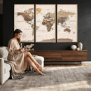 World Map Canvas Print – Framed Detailed Map of the World