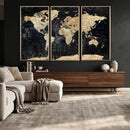 Framed Large World Map Wall Art Canvas Print for Living Room by MyGreatCanvas | Canvas Wall Art Prints | Photo Prints & Wall Decor