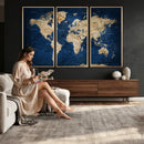 World Map Canvas Print – Framed Travel Map Wall Art for