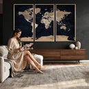 Grunge Wall Art World Map Canvas Print