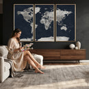 Colorful Watercolor World Map Canvas Print – Vibrant Framed