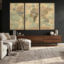 Vintage World Map Wall Art | Ready to Hang and Framed by MyGreatCanvas | Canvas Wall Art Prints | Photo Prints & Wall Decor