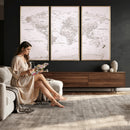 World Map Canvas Print – Detailed Map of the World Wall Art