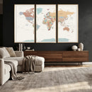 Pastel Colors World Map Wall Art Canvas Print by MyGreatCanvas | Canvas Wall Art Prints | Photo Prints & Wall Decor