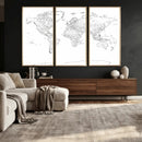 World Map Canvas Print – Framed Modern Detailed Map of the by MyGreatCanvas | Canvas Wall Art Prints | Photo Prints & Wall Decor