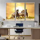 Wild Horses Wall Art Canvas Print – Framed Galloping Herd
